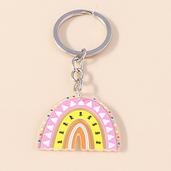 Бледно-Розовый Акриловый брелок с подвеской в виде радуги, железный брелок для ключей, розовый жемчуг, 8 см