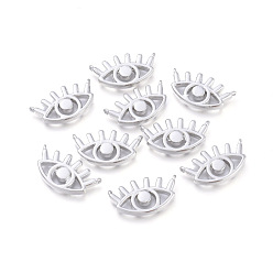 Платина Латунные подвески, без кадмия и без свинца и без никеля, долговечный, глаз, платина, 11x21x2.5 мм, отверстие : 0.7 мм