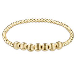 Golden Runde, elastische Armbänder aus Messing im böhmischen Stil, golden, 6.89 Zoll (17.5 cm)
