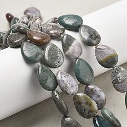 (RRHB277) Кристалл на подкладке из медово-бежевого цвета Природного индийского агата бисер нитей, квартира слеза, 18x13x6 мм, отверстие : 0.8 мм, около 11 шт / нитка, 7.48'' (19 см)