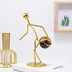 Тигровый глаз Натуральный тигровый глаз энергетический камень Рейки орнамент, баскетболист модель железо искусство дисплей украшения, 200x110 мм