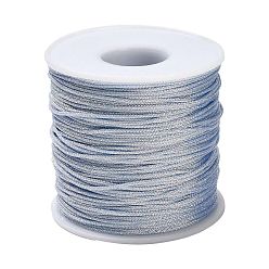 Светло-Синий 100м плетеный полиэфирный шнур, с пластиком для животных, для изготовления ювелирных изделий, круглые, голубой, 1 мм, около 109.36 ярдов (100 м) / рулон
