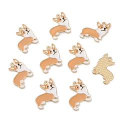 Golden Alloy Pendants, Welsh Corgi Shape, Golden, 23x25x1mm, Hole: 2mm