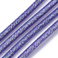 Mauve PVC Tubular Synthetic Rubber Cord, Hollow Pipe, with Glitter Powder, Mauve, 4mm, Hole: 1.8mm, about 54.68 yards(50m)/bundle