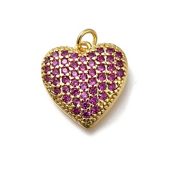 Настоящее золото 18K Латунные микро проложить кубического циркония подвески, сердце, без кадмия и без свинца, стойки покрытие, долговечный, с целью перехода в кольце, реальный 18 k позолоченный, 20x19x3.7 мм, отверстие : 3 мм