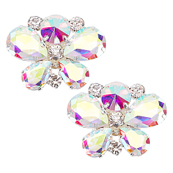 Хрусталь AB 2украшения для свадебной обуви из сплава со стразами, съемные пряжки для обуви, бабочка, хрусталь AB, 30x39x13 мм