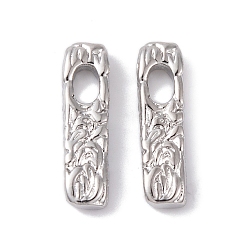 Платинированный Латунные подвески, без кадмия, без никеля и без свинца, прямоугольные, Реальная платина, 16x4.5x2.5 мм, отверстие : 4x2.5 мм