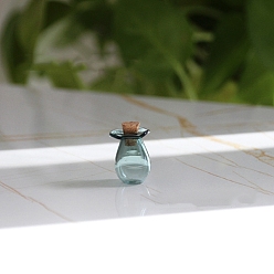 Teal Glass Bottles Ornament, Micro Landscape Home Dollhouse Accessories, Pretending Prop Decorations, Teal, 1.5x1.9cm