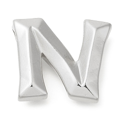 Letter N Стойки обшивки латунные подвески, долговечный, без кадмия и без свинца, подвески с буквой az~z, Письмо N, 16.5x18x6 мм, отверстие : 3.5x2 мм