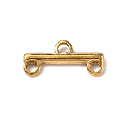 Золотой 304 нержавеющей стали ссылки люстра компонент, панель ссылок, 3 петли, золотые, 7x15x2 мм, отверстие : 1.6 мм