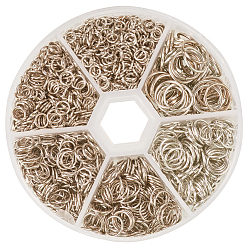 Платина 1 кольца прыжок коробка железа, платина, 4~10x0.7~1 мм, Около 1745 шт / коробка