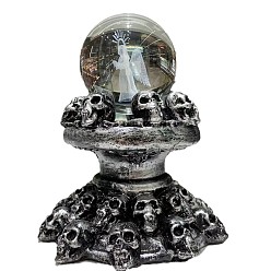 Серый Украшения для пьедестала скульптуры из черепа, держатель хрустального шара, для домашнего офисного стола, серые, 113x110x85 мм