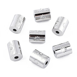 Нержавеющая Сталь Цвет 316 бусины из хирургической нержавеющей стали, с кристально горный хрусталь, колонка, цвет нержавеющей стали, 8x6 мм, отверстие : 1.8 мм