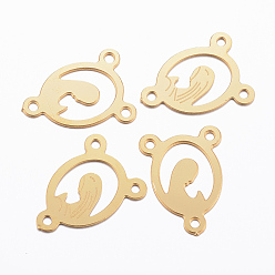 Золотой Ионное покрытие (ip) 304 звенья компонентов люстры из нержавеющей стали, 3 Разъемы петли, овальные с рисунками " virgin mary", золотые, 20x15x0.8 мм, отверстие : 1.5 мм