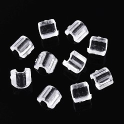 Прозрачный Акриловая основа для изготовления резинки для волос, кабошон подставка для держателя хвоста, эластичные заготовки для волос, поделки аксессуары для волос, прозрачные, 7x7.5~8x4 мм