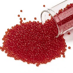 (5B) Transparent Siam Ruby Тохо 11/0 круглые бусины, японский бисер, (5 б) прозрачный сиамский рубин, 2.2 мм, отверстие : 0.8 мм, Около 1110 шт / 10 г