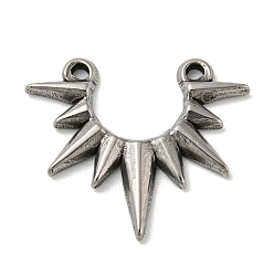 Antique Silver 304 Stainless Steel Pendants, Sun Charms, 2-Loop, Antique Silver, 19x21.5x2mm, Hole: 1.4mm