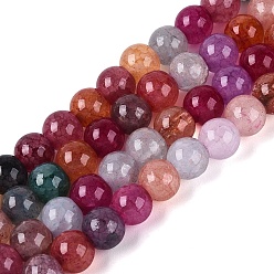 (52) Непрозрачная лаванда Нити из окрашенных стеклянных бусин с эффектом омбре и эффектом кракелюра, имитация драгоценных камней, круглые, разноцветные, 6~6.5 мм, отверстие : 0.8~1 мм, около 138~146 шт / нитка, 29.92~31.89 дюйм (76~81 см)