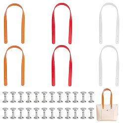 (52) Непрозрачная лаванда 3 наборы 3 цвета ручки сумки из искусственной кожи, С железными заклепками, для изготовления ручек для кошельков, разноцветные, ручка: 54.5x1.9x0.3 см, отверстие : 2 мм, 1 пара, 1 набор / цвет