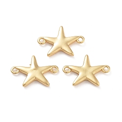 Морская звезда Подвески из латуни с покрытием для стойки, без кадмия и без свинца, долговечный, реальный 18 k позолоченный, морская звезда, 11x16x2 мм, отверстие : 1.2 мм
