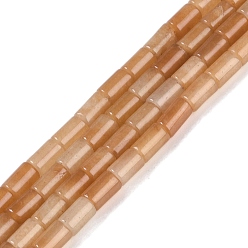 Красный Авантюрин Натуральный красный авантюрин бисер нитей, колонка, 7.5~8.5x5~6 мм, отверстие : 1 мм, около 45~46 шт / нитка, 14.69~15.04 дюйм (37.3~38.2 см)