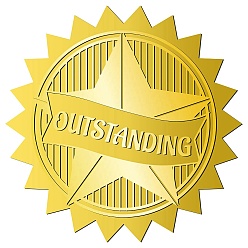 Звезда 12 листы самоклеящиеся наклейки с тиснением золотой фольгой, круглые точки медаль декоративные наклейки для печати конверта карты, звезда, 165x211 мм, наклейки: диаметр 50 мм