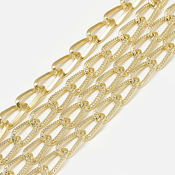 Gold Unwelded Aluminum Curb Chains, Gold, 13x7x1.8mm