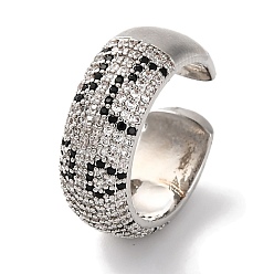 Платина Латунные манжеты с прозрачным кубическим цирконием, без свинца и без кадмия, платина, 8.5 мм