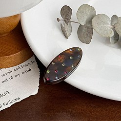 Кокосово-Коричневый Мини-заколки для волос типа «аллигатор» из ацетата целлюлозы, овальные, кокосового коричневый, 40 мм