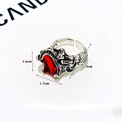 Русалка Ретро сплав с регулируемыми манжетами из смолы, античное серебро, русалка, 16 мм, внутренний диаметр: регулируемый