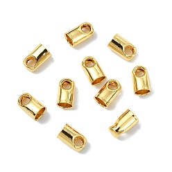 Real 18K Gold Plated SHEGRACE Brass Cord Ends, Cadmium Free & Nickel Free & Lead Free, Long-Lasting Plated, Real 18K Gold Plated, 4.5x2.5mm, Hole: 1mm, Inner Diameter: 1.6mm