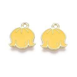 Золотистый Подвески из сплава и эмали, , золотой свет, золотые, 14.5x13x1 мм, отверстие : 1.5 мм