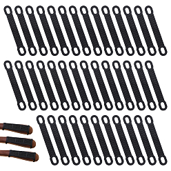 Black Silicone Non-Slip Clothes Hanger Grips, Clothing Hanger Strip, Oval, Black, 99x15x1.5mm, Hole: 11x7mm