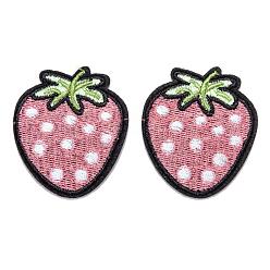 Red Computerized Embroidery Cloth Iron on/Sew on Patches, Costume Accessories, Appliques, Strawberry, Red, 52x47mm