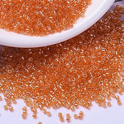 (DB1887) Прозрачный Оранжевый Блеск Бусины miyuki delica, цилиндр, японский бисер, 11/0, прозрачные цвета lustered, (дБ 1887) прозрачный оранжевый блеск, 1.3x1.6 мм, отверстие : 0.8 мм, Около 100000 шт / 500 г