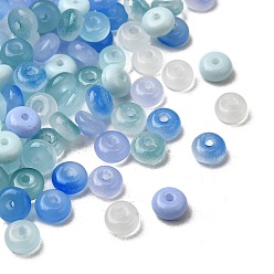 Королевский синий Имитация нефритовые четки стекла, шариков Rondelle, королевский синий, 6~6.5x3.5 мм, отверстие : 1.2~1.4 мм, Около 5000 шт / 1000 г