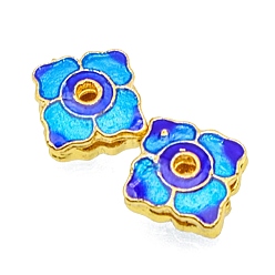 Цветок Латунь эмаль бисера, золотые, цветок, 9x9 мм, отверстие : 1 мм