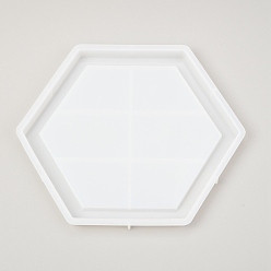 White Hexagon Tangram Chassis Silicone Molds, Casting Molds, for UV Resin, Epoxy Resin Logic IQ Game Toy Craft Making, White, 150x170x10mm, Inner Diameter: 159x150mm