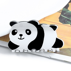 Белый Симпатичные заколки для волос в форме панды из ПВХ с когтями, аксессуары для волос для женщин и девочек, белые, 85x40 мм