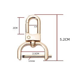 Light Gold Поворотные шарниры из сплава цинка, для изготовления пакетов, золотой свет, 52 мм, отверстие : 25 мм