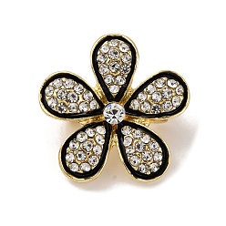 Цветок Значки на лацкан из цинкового сплава со стразами для рюкзака, цветок, 21.5x21.5 мм