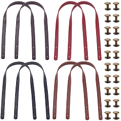 (52) Непрозрачная лаванда 8 сумки 4 цветные ручки для сумок из искусственной кожи, С железными заклепками, для ручек кошелька принадлежности для изготовления сумок, разноцветные, 60x1.85x0.35 см, отверстие : 3 мм, 2 сумки / цвет