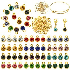 Золотой Наборы для изготовления браслетов и подвесок с камнями своими руками, комплект ювелирных изделий, золотые, 10x7x5.3 мм, отверстие : 1.6 мм