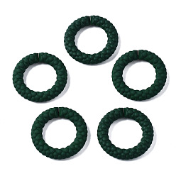 Dark Slate Gray Spray Painted CCB Plastic Linking Rings, Quick Link Connectors, for Jewelry Chain Making, Ring, Dark Slate Gray, 39x39x7.5mm, Inner Diameter: 24mm