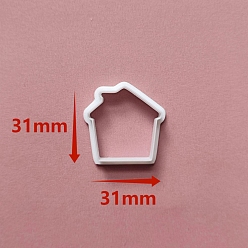 House Christmas Plastic Molds, Clay Cutters, Clay Modeling Tools, for Earring Making, House, 3.1x3.1cm