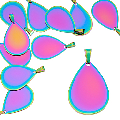 Teardrop 10Pcs Alloy Pendants, Teardrop, 32.5x34.5x1.5mm, Hole: 8x5mm