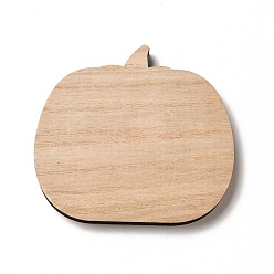 Pumpkin Autumn Theme Wood Cabochons, Undyed, Pumpkin, 124x113x13mm
