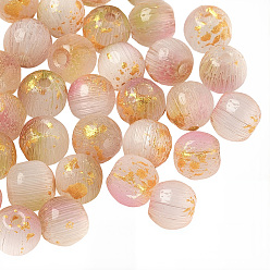 Белый Навахо 376 шт бусины кошачий глаз, волочильных стиле, круглые, золотая фольга, навахо белый, 5.5 мм, отверстие : 1 мм