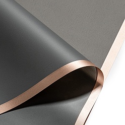 Черный 20 листы с золотым краем водонепроницаемая ПВХ подарочная упаковочная бумага, квадратный, сложенный букет цветов украшение оберточной бумаги, чёрные, 580x580 мм