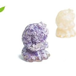 Gemstone Украшение в виде льва из смолы, с натуральной смешанной древесной крошкой внутри статуэток для украшения домашнего офиса, 39x37x53 мм